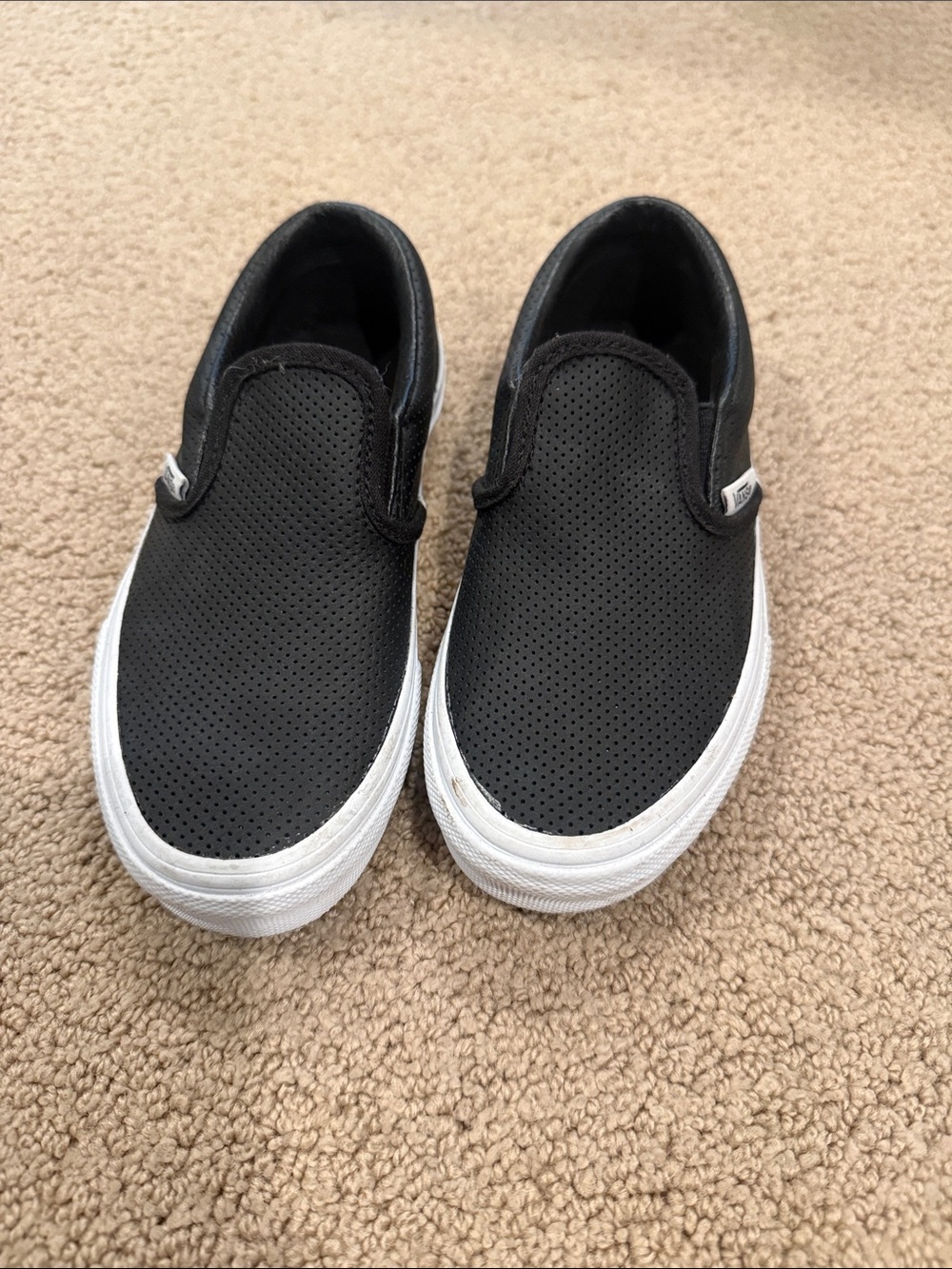Vans Kids Black Slip-On Sneakers with White Sole